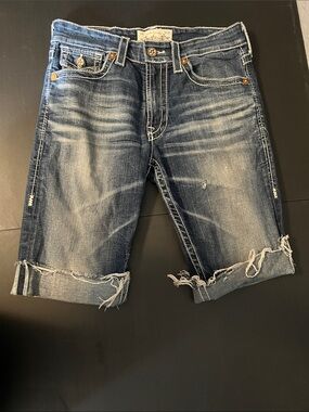 Big Star Washed Blue Distressed Denim Cutoff Shorts